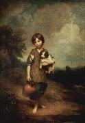 Thomas Gainsborough Cottage Girl with Dog and pitcher oil painting on canvas